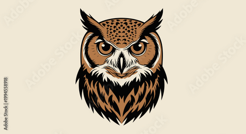 Stylized Owl Illustration Depicting Wisdom and Vigilance in a Modern Artistic Design