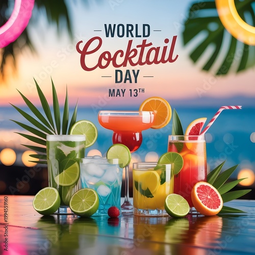 Vibrant Tropical Cocktail Party Design May 13th