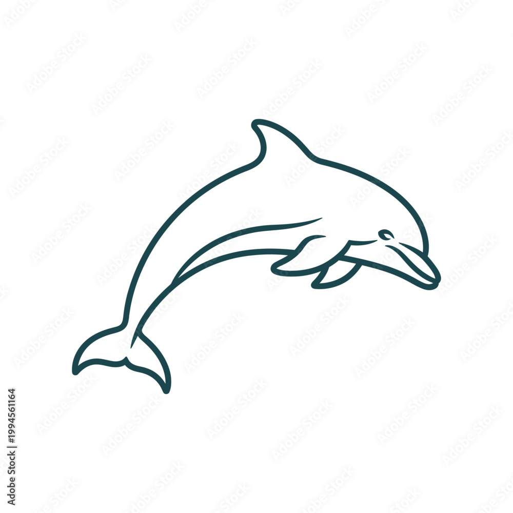 Obraz premium Graceful outline of a leaping dolphin in motion
