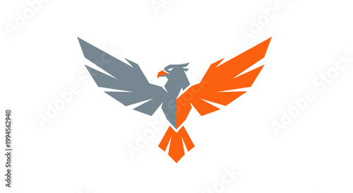 Abstract phoenix logo design on white background symbol of rebirth and strength