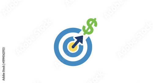 Conceptual image of financial targets, goal achievement, and business success.