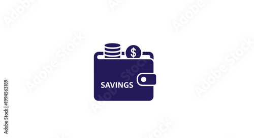Wallet icon with coins and dollar symbol representing savings and financial concepts