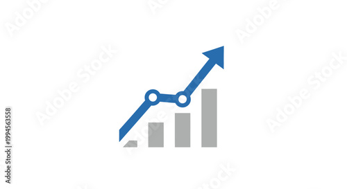 Illustrative representation of financial growth and market progress with rising statistical elements