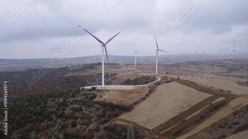 The image of the wind blades, which is one of the renewable energy sources and used in electricity generation.