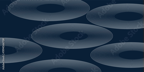 Abstract Concentric Ellipse Lines on Dark Blue Background, Minimalist Geometric Vector Illustration.10eps,walpaper