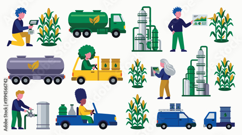 Sustainable agriculture and biofuel production with corn crops and modern technology