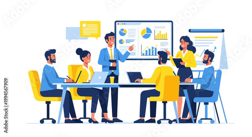 Business Meeting Teamwork Presentation Strategy Planning Corporate Collaboration