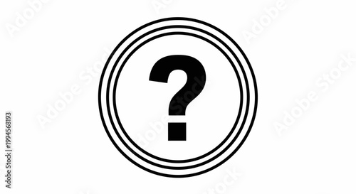 Question Mark Symbol in Circle, Concept of Doubt, Inquiry, Uncertainty, and Mystery