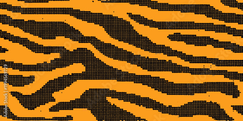 Abstract tiger stripes pattern with bold orange and black coloration