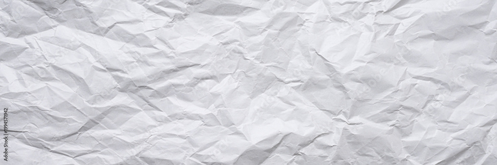 Fototapeta premium white crumpled paper banner texture for mockup background copy space