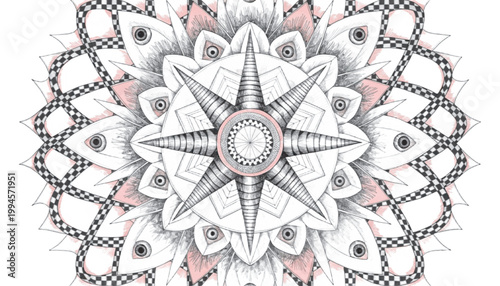 mystical magic circle symbol wit hgeometric shapes