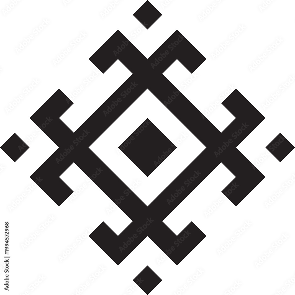 Fototapeta premium A seamless geometric square pattern designed in a black and white color scheme.