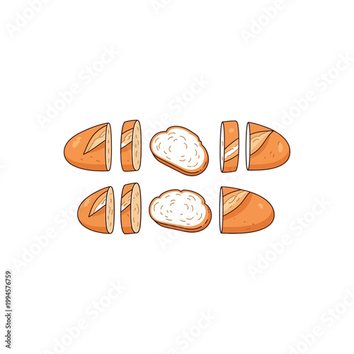 Variety of sliced bread loaves.