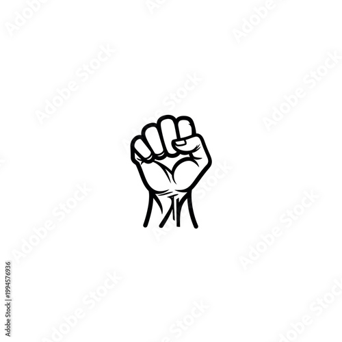 Clenched fist gesture of defiance symbol.