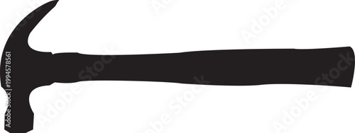 Vector illustration of a hammer silhouetted isolated on a white background