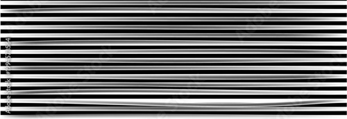Minimal monochrome background with irregular horizontal wave stripes, dynamic flowing pattern, black and white optical rhythm design.
