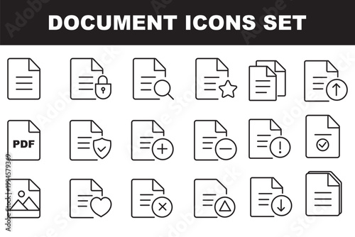Document line icons. Editable stroke. For website marketing design, logo, app, template, ui, etc. Vector illustration.