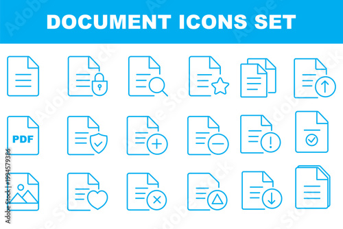 Document line icons. Editable stroke. For website marketing design, logo, app, template, ui, etc. Vector illustration.