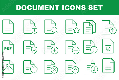 Document line icons. Editable stroke. For website marketing design, logo, app, template, ui, etc. Vector illustration.