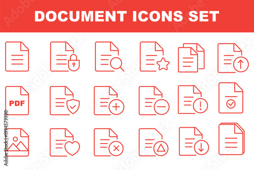 Document line icons. Editable stroke. For website marketing design, logo, app, template, ui, etc. Vector illustration.