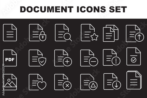 Document line icons. Editable stroke. For website marketing design, logo, app, template, ui, etc. Vector illustration.