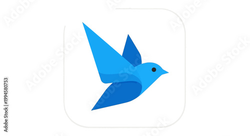 Minimalist Blue Bird Graphic Symbolizing Freedom and Flight, Representing Mobility