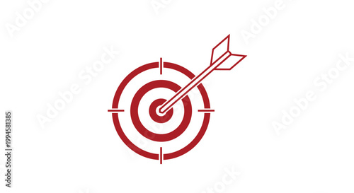 Target icon with arrow, illustrating hitting a goal, achievement, or perfect result