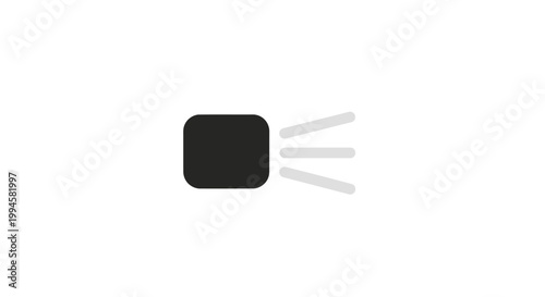 Minimalist representation of a headlight icon, conveying illumination and visual communication