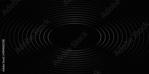 Create a bold look with a centric circle background featuring vector graphics of sound waves.
