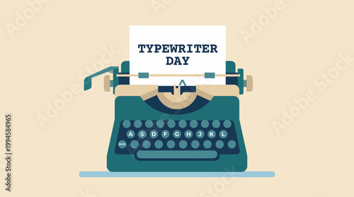 Vintage typewriter on a desk with paper.