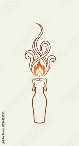 Simple illustration of a burning candle.