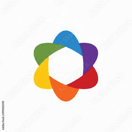 Handmade paper pinwheel craft with overlapping colorful petals in green, yellow, orange, red, blue, and purple