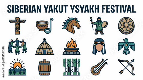 Siberian Yakut Ysyakh Festival Icons