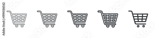 Shopping Cart Different Icon Set Simple Style Collection