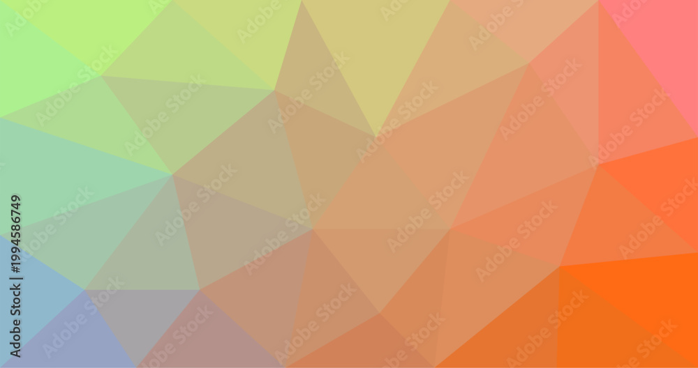 Fototapeta premium Texture of orange abstract Low polygon modern Green Orange Pink