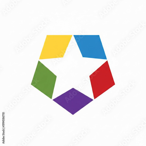 Star made of colorful paper tiles arranged in a handcrafted geometric design for craft projects featuring handmade, handmade project, mosaic with