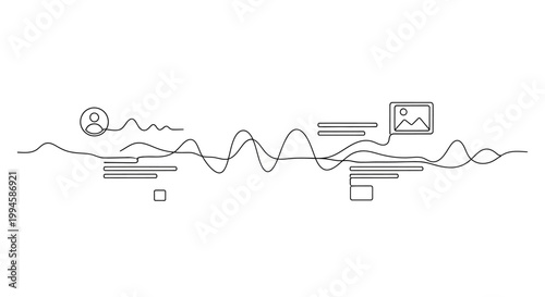 Audio waveform graphic design element.