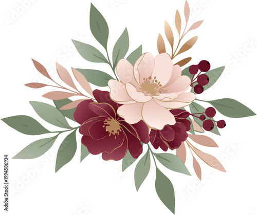 Pink phalaenopsis orchid flowers with green leaves on white background