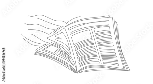 Book pages blowing in wind.