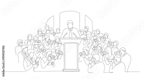 Businessman Speaking at a Podium.