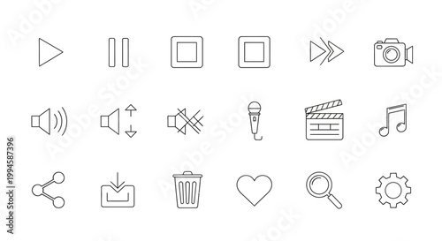 Collection of various media icons.