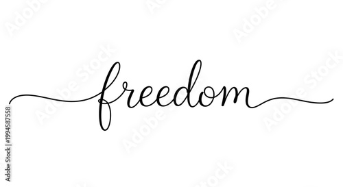 Freedom Calligraphy Typography Design Element.