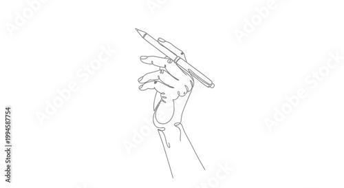 Hand Holding a Pencil Sketch.