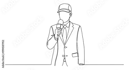 Man in suit holding a microphone.