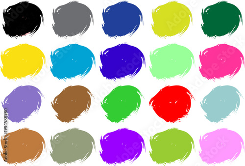 Colorful Paint Brush Strokes Set Abstract Ink Splash Shapes Pack