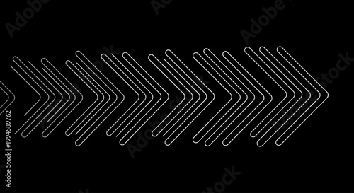 Abstract Digital Art A Repeating Pattern of Chevron Arrows on a Black Background