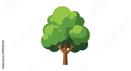 Stylized cartoon tree illustration, representing nature, growth and a natural environment