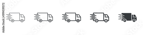 Delivery Different Icon Set Simple Style Collection