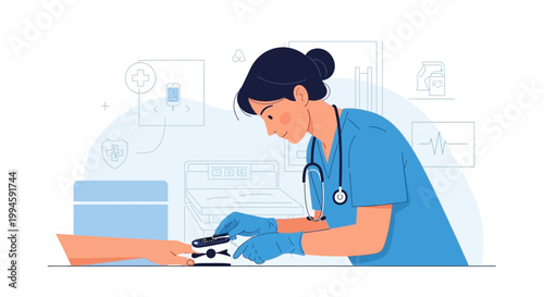 Nurse checking patient's oxygen saturation with pulse oximeter, medical concept