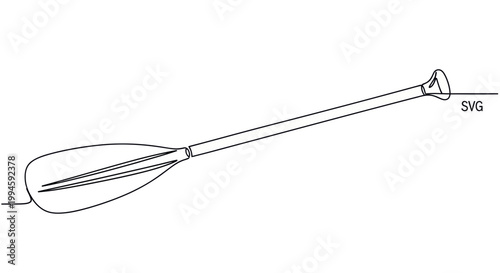 Minimalist Stand Up Paddleboard Paddle Line Art SVG Icon